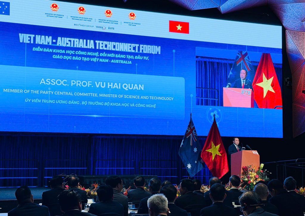 Minister of Science and Technology Vu Hai Quan delivers remarks at Vietnam - Australia Tech-Connect Forum 2026